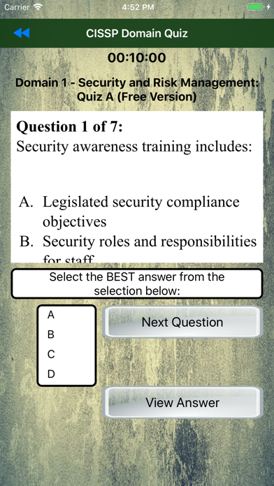 CISSP CAP Security+ Evaluator screenshot 4
