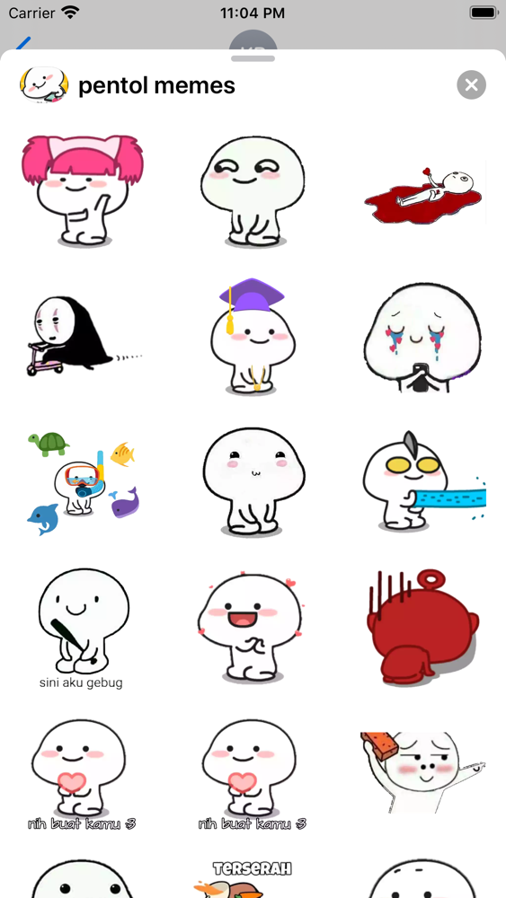 Pentol Meme Sticker Lucu  Part1 App for iPhone Free 