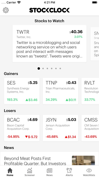 StockClock Market Data