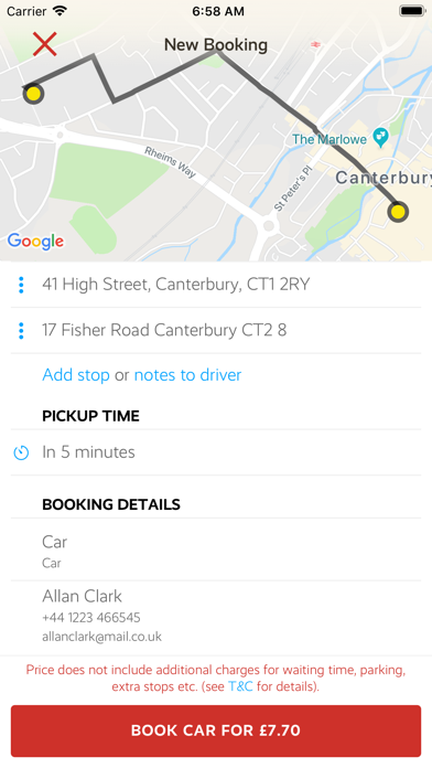Longleys - Canterbury Cabs screenshot 2
