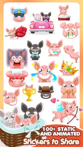 Game screenshot Mini-Pig Pet Emoji Stickers apk