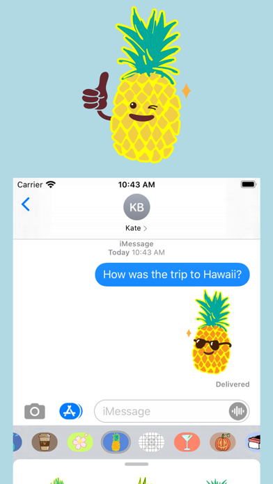 Pineapple Face Emoji Stickers screenshot 2