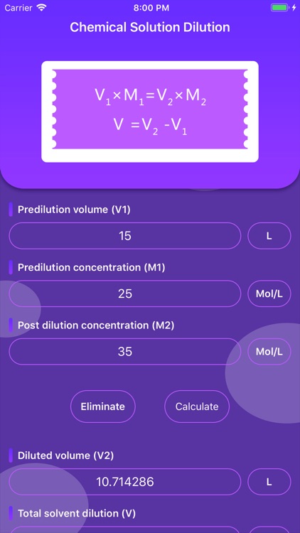 Chemical Solution Dilution