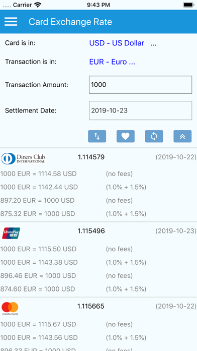 Credit Card Exchange Rate screenshot 2