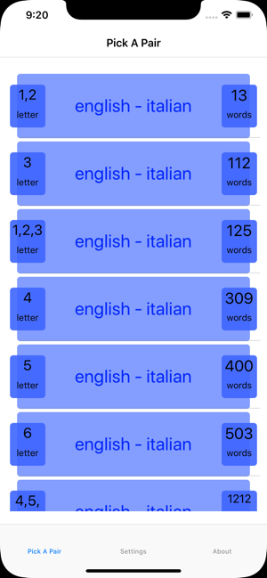 PickAPair Italian - English