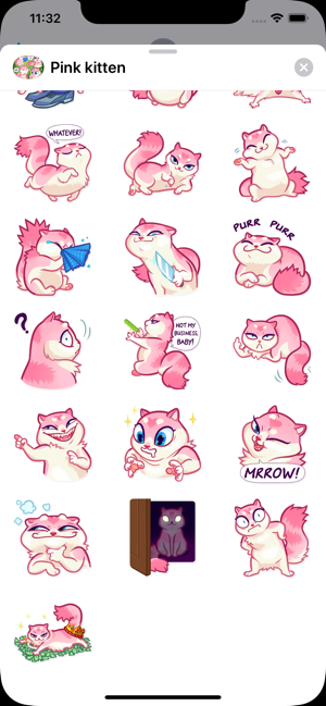 Pink Cute  kitten Stickers(圖2)-速報App