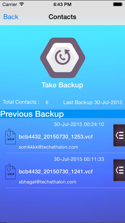 Birthday & Contact Backup