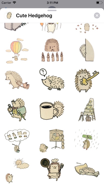 Cute Hedgehog Sticker Pack