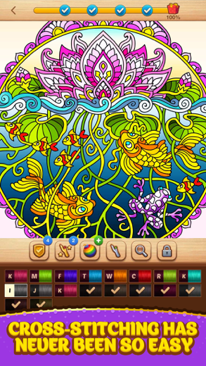 Cross Stitch Coloring Mandala screenshot 2