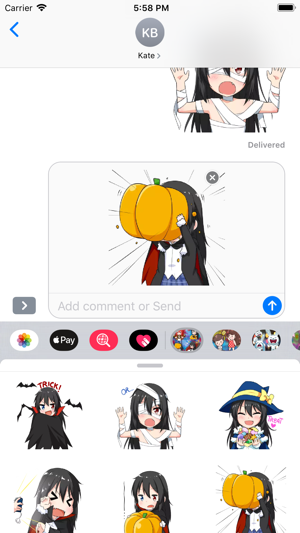 Kawaii Emoji Cute Girls Sticke(圖2)-速報App