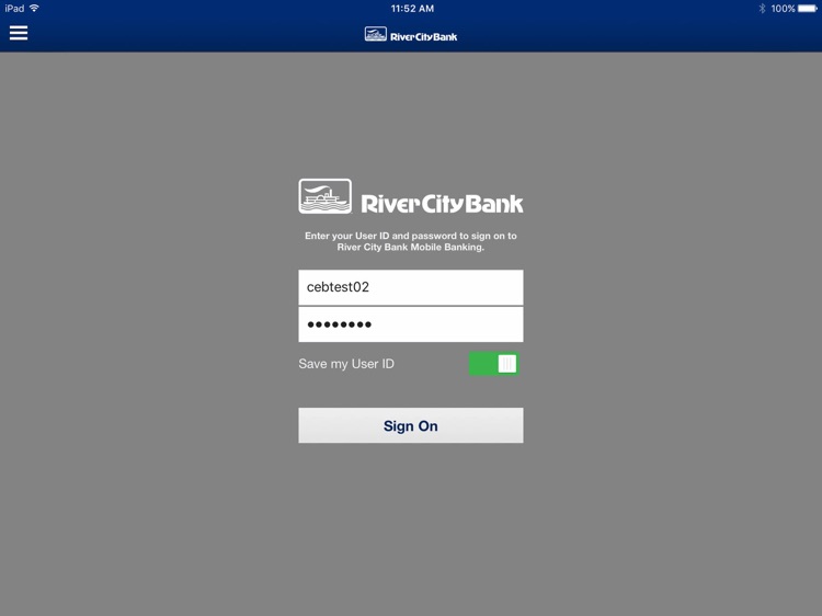 River City Bank for iPad screenshot-0