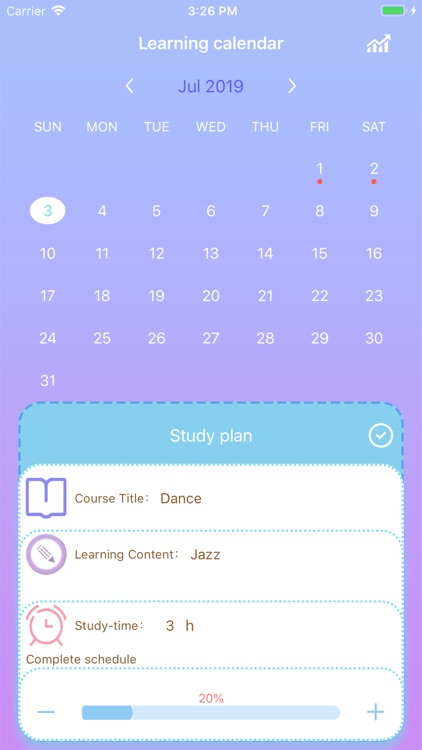 Learning calendar-Select Date