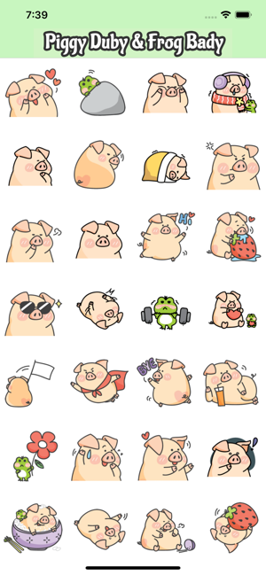 Piggy Duby&Frog Bady -Stickers(圖1)-速報App