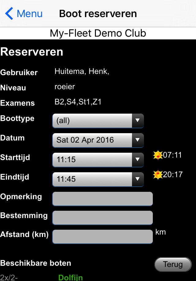 Reserveer boot screenshot 3