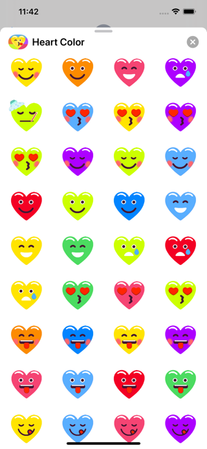 Heart Face Multicolor Stickers(圖1)-速報App