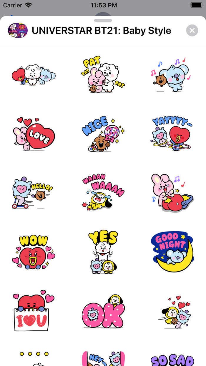 UNIVERSTAR BT21 Baby Stickers
