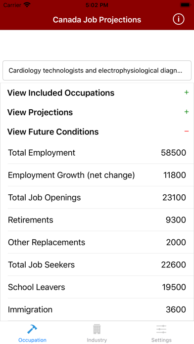 Canada Job Projections screenshot 3