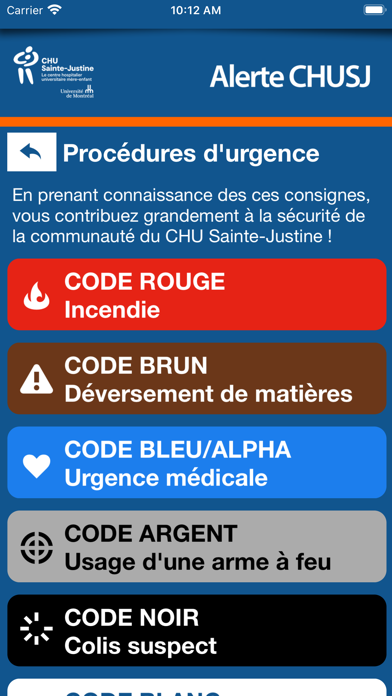 Alerte CHUSJ screenshot 3