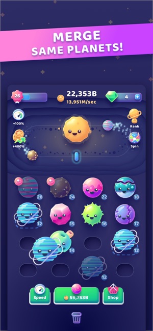 Merge Planet - Idle Space Game