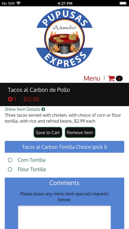 Pupusas Express Online screenshot-4