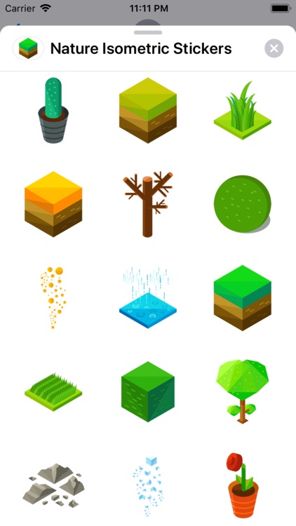 Nature Isometric Stickers