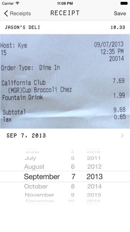 Trip Receipts