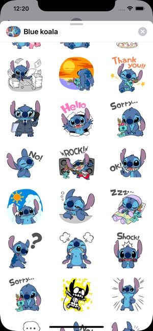 Cute Blue Koala Stitch Sticker(圖3)-速報App