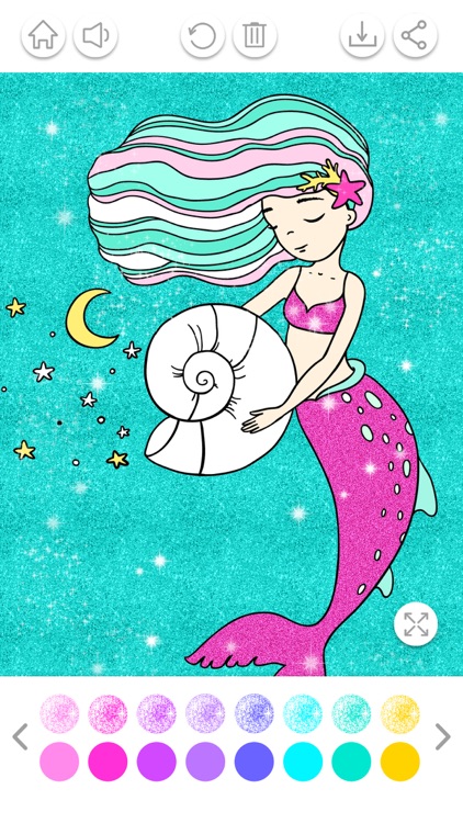 Mermaid Coloring Book Glitter