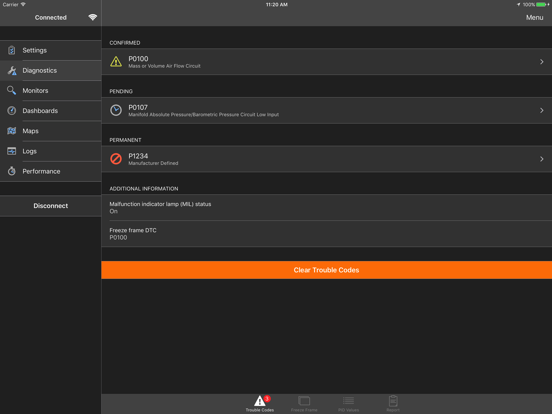 OBD Fusion - OBD2 vehicle scan tool and diagnostics screenshot