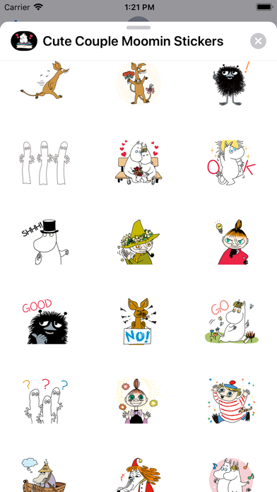 Cute Couple Moomin Stickers screenshot 3