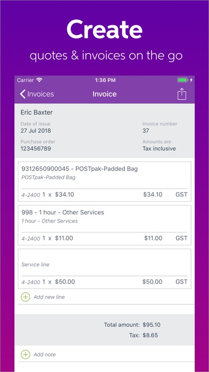 Invoices for Essentials