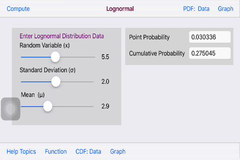 Lognormal Distribution screenshot 3