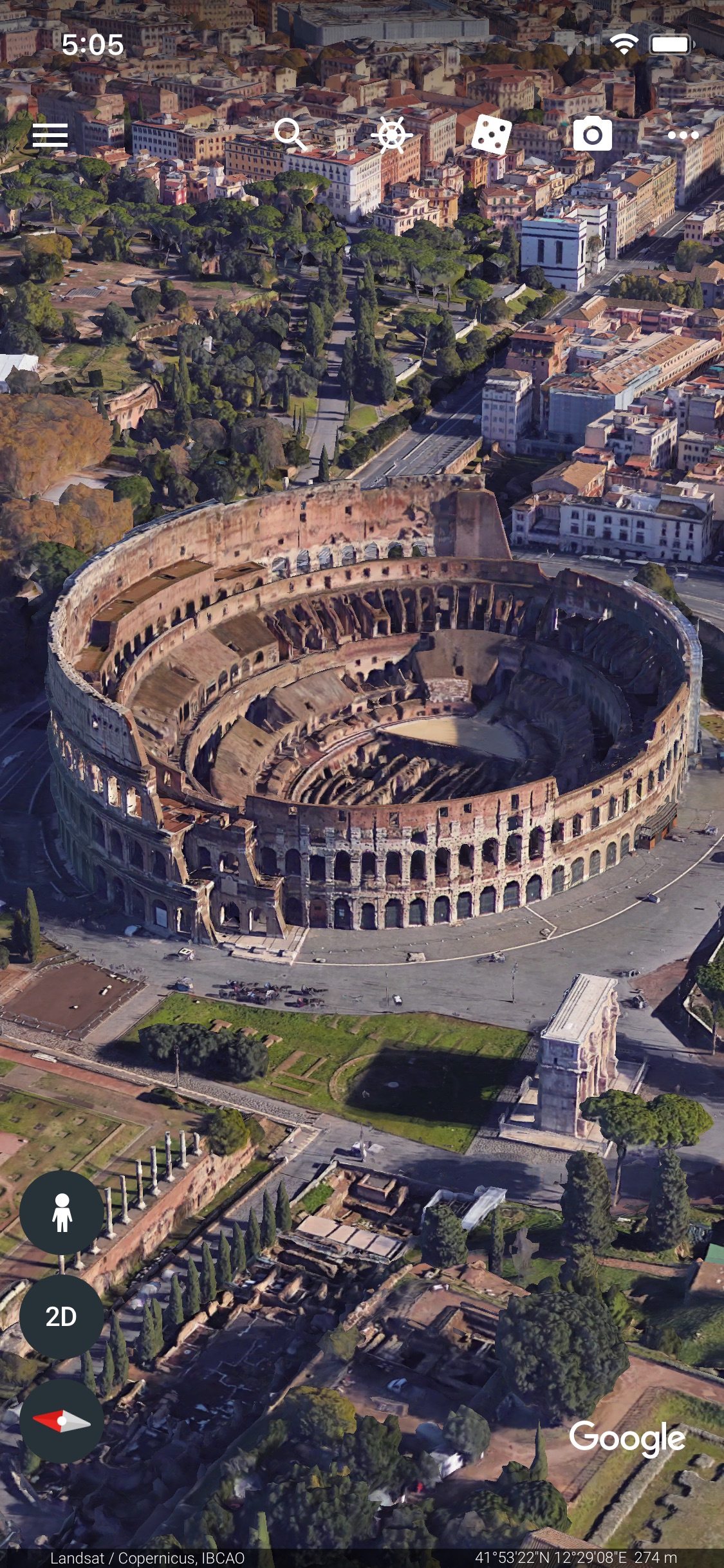 Screenshot do app Google Earth