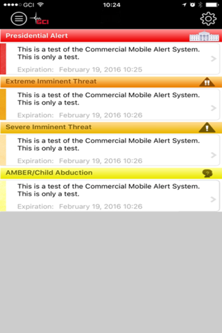 GCI Alerts screenshot 2
