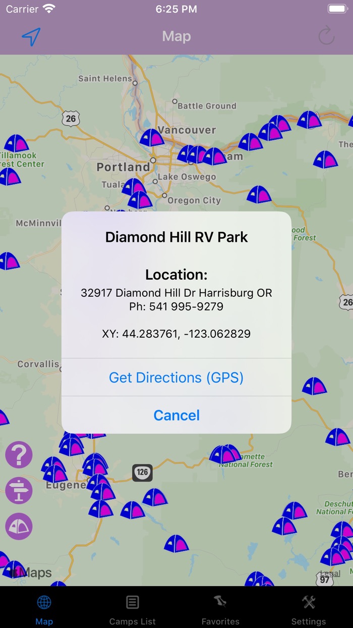 Oregon – Camping  RV spots