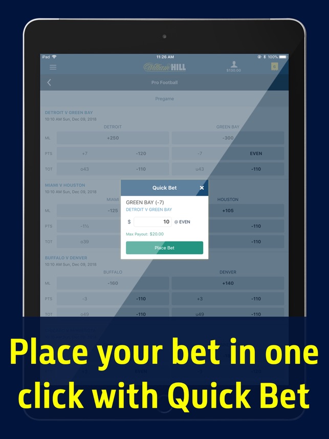 William hill apple pay app