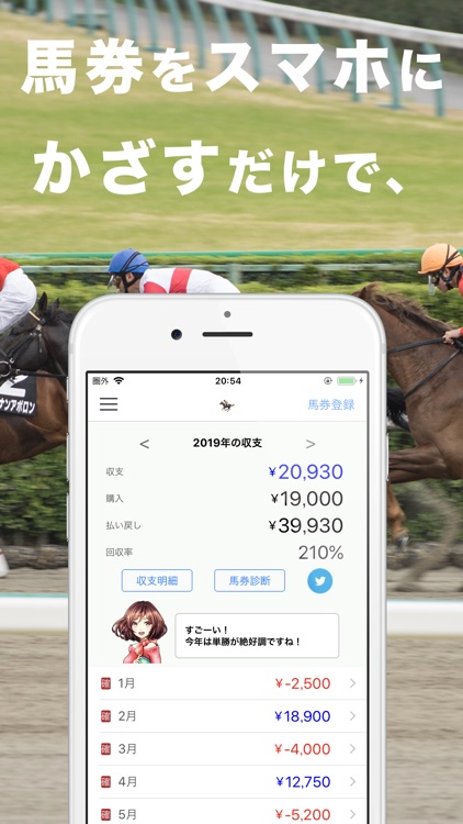 馬券簿 競馬の収支を楽々管理