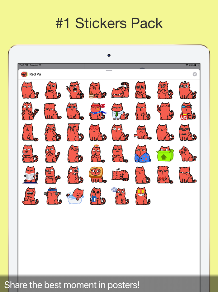 Red Pu The Amazing Cat Sticker