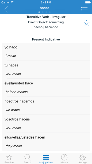 English-Spanish Verb Conjugator screenshot 1