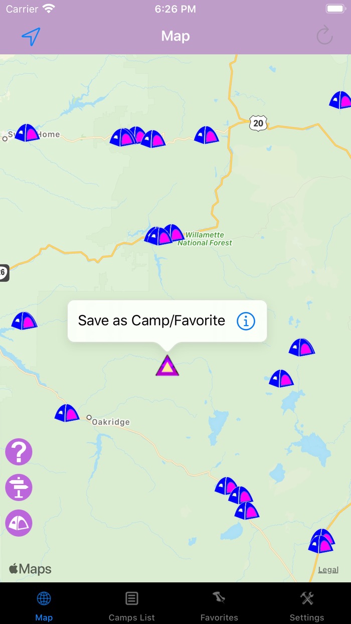 Oregon – Camping  RV spots