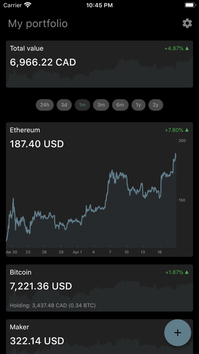 My crypto portfolio screenshot 2
