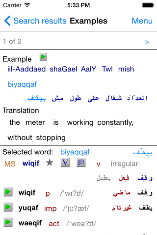 Egyptian Arabic Dictionary screenshot 2