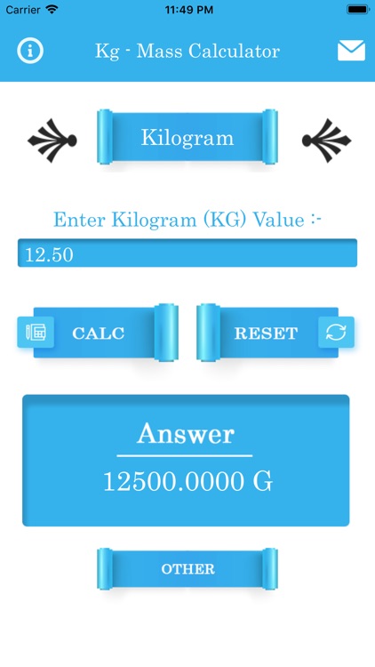 Kg - Mass Calculator