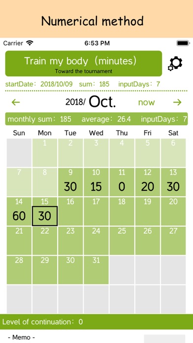 Continuing calendar screenshot 3