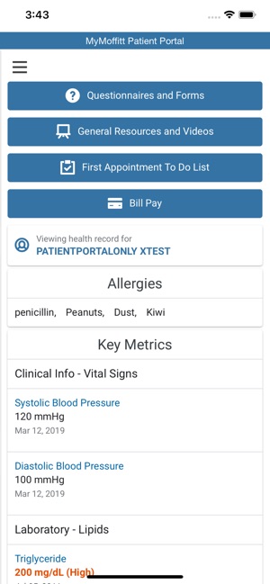 MyMoffitt Patient Portal