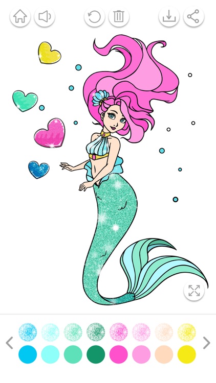 Mermaid Coloring Book Glitter screenshot-4