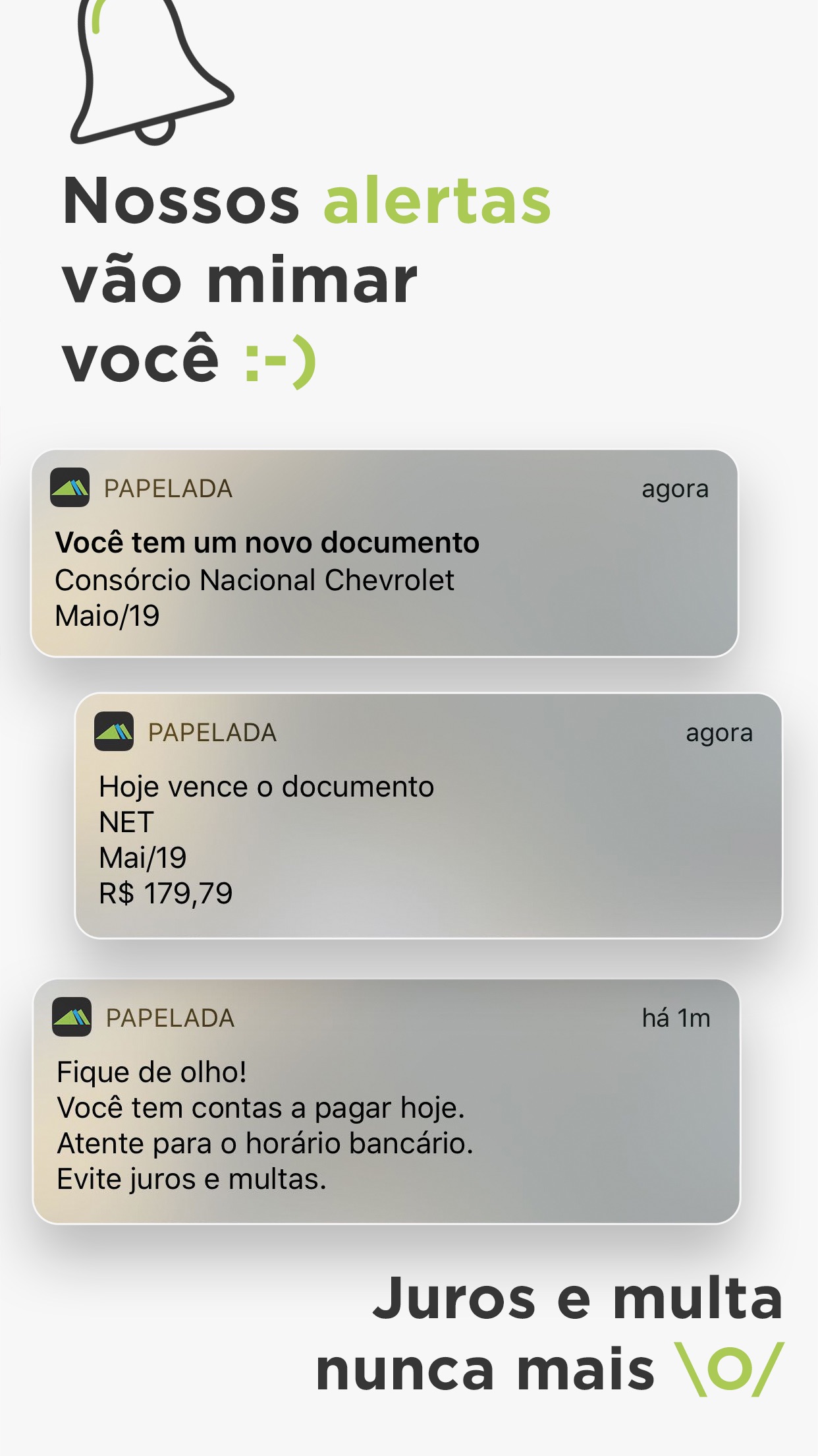 Screenshot do app papelada - boletos e gastos