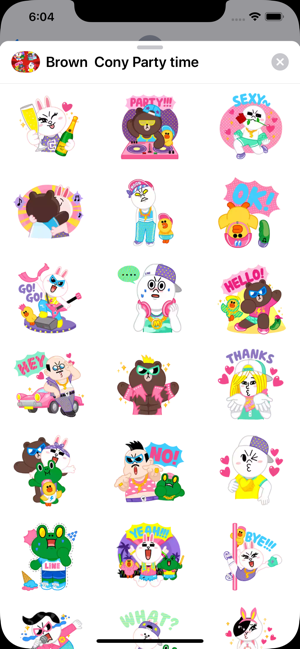 Brown  Cony Party time Sticker(圖2)-速報App