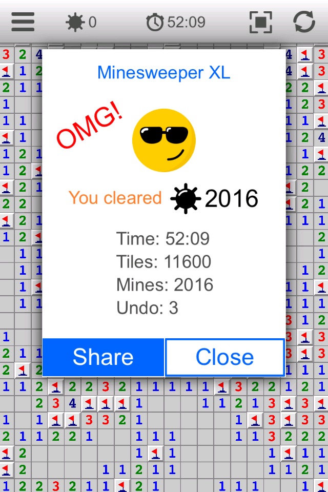 Minesweeper XL classic + undo screenshot 2