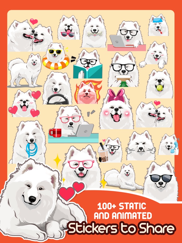 Samoyed Dog Emoji Sticker Pack
